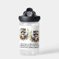 Raccoon Woodland Kids Christian Prayer on White | Water Bottle