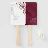 Dreamy Foliage Wedding Ceremony Burgundy ID817 Hand Fan