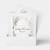 White Hydrangea Flower Watercolor Wedding Favor  Tea Bag Drink Mix
