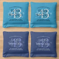 Elegant 43rd Opal Wedding Anniversary Celebration Cornhole Bags