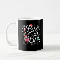 Let's Get Lit Adult Flamingo Funny Christmas Coffee Mug