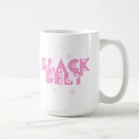 Pink Flowers Martial Arts Black Belt Coffee Mug