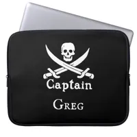 Personalized Pirate Captain Laptop Sleeve