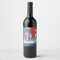 Liberty and Manhattan for 4th of July Wine Label