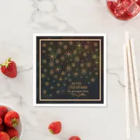 Luxury Gold Star & Snowflake Christmas Dinner Napkins