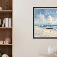 Seascape Beach House Coastal  Framed Art