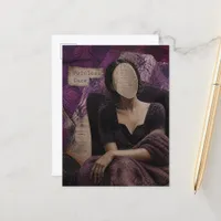 A Painless Face Mixed Media Collage Postcard