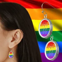 Female Couple Pride Symbols Rainbow Flag Earrings