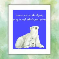 Polar bear mom with her cub | poster