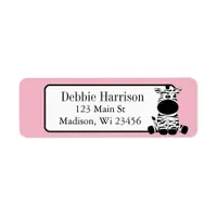 Pink Custom Zebra Stripes Return Address Labels