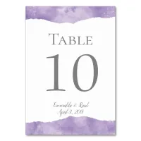 Lavender Watercolor Wedding Table Numbers