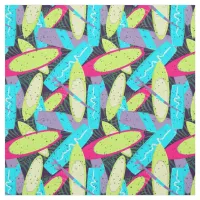 Surfboard Pattern on Palm Leaves Fabric