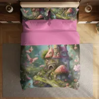 Enchanted Mushroom Castle Twin Duvet Cover