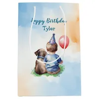 Personalized Baby Boy's Birthday  Medium Gift Bag