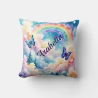 Magical Butterflies and Rainbow Colors Throw Pillow
