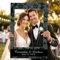 3D Black Daisies Personalized Wedding Photo Selfie Frame