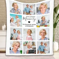 Elegant Funeral Memorial Personalized 11 Photo  Fleece Blanket