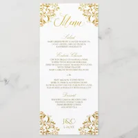 Elegant Wedding Menus | Vintage Corner (Faux Foil)