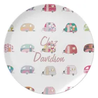 Personalized Retro Caravans Melamine Plates