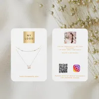 Logo white gold earring jewelry photo QR display