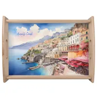 Amalfi Coast Italy Watercolor Sketch  | Serving Tray