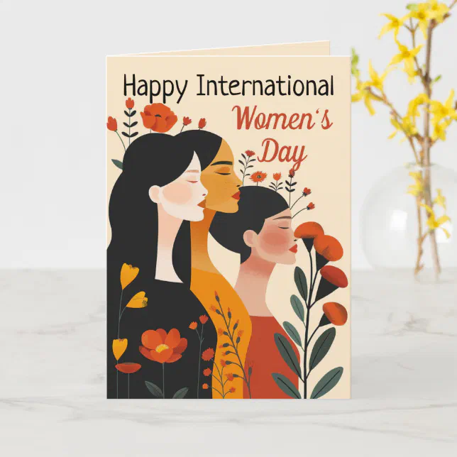 Floral Happy International Women's Day Card