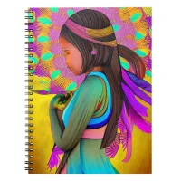 Native American Little Girl AI Art Notebook