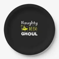 Naughty Little Ghoul Funny Halloween Design Paper Plates