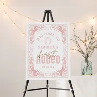 1st Rodeo Birthday Welcome Sign – Pink Western Cow