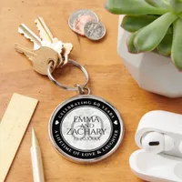Elegant 60th Diamond Wedding Anniversary Keychain