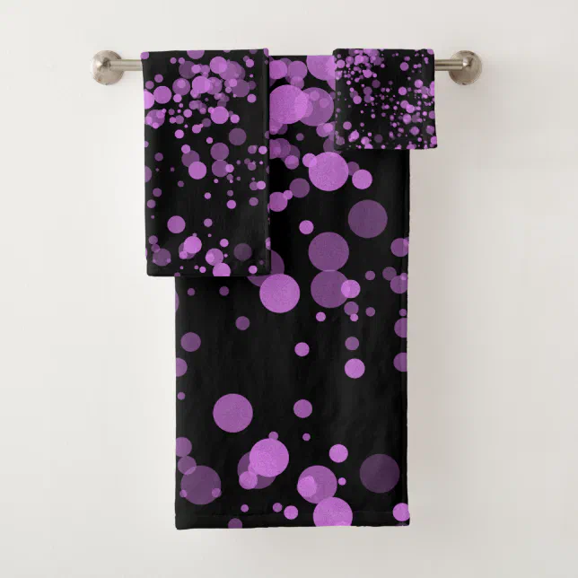 Elegant Purple Confetti Bath Towel Set