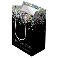 Black Glitter Small Business  Medium Gift Bag