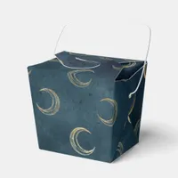 Blue and Gold Vintage Moon Pattern Favor Boxes