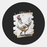 F-Caw-F Vintage Graphic Classic Round Sticker