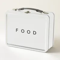 Food Minimalist Word Typography Simple Modern Metal Lunch Box