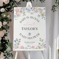 Baby In Bloom Welcome Sign | Baby Shower Sign