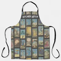 Kitchen Witch Vintage Tarot Card Grey Background Apron