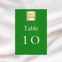 Green white business logo table number