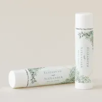 Eucalyptus Greenery Geometric Watercolor Wedding Lip Balm