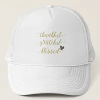 thankful grateful blessed thanksgiving holiday trucker hat