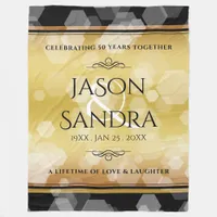 Elegant 50th Golden Wedding Anniversary Fleece Blanket