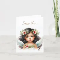 I miss You Hawaiian Angel Greeting Card