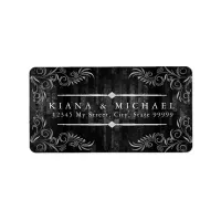 Gothic Hallowedding Scrollwork B&W ID866 Label