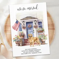 Golden Retriever Patriotic Personalized Dog Moving Announcement