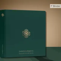 Elegant Green and Gold Filigree Logo Binder