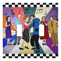 1950's Retro Nostalgic Couple Dancing  Light Switch Cover