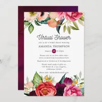 Watercolor Boho Floral Virtual Bridal Shower Invitation