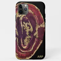 *~* Wine Maroon Burgundy Gold Glitter iPhone 11 Pro Max Case