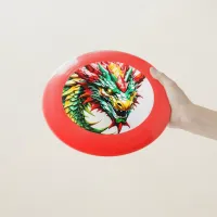 Fire breathing dragon red, green, and yellow scale Wham-O frisbee