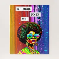 Be Proud To Be You | Groovy Woman of Color Jigsaw Puzzle